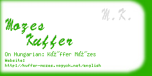mozes kuffer business card